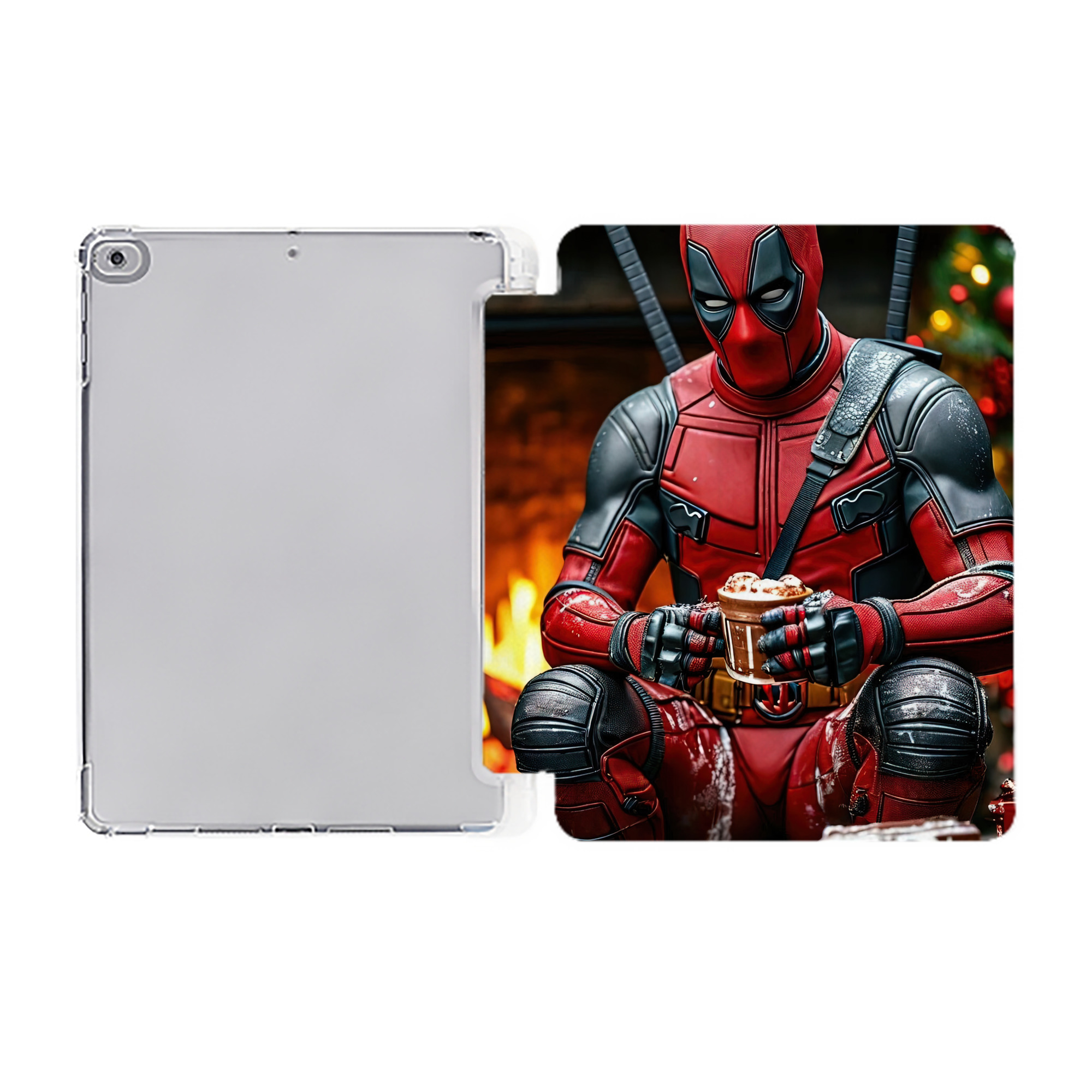 （画像用） Deadpool デッドプール IPad ケース ペン収納付き 三つ折りスタンド PUレザー×シリコン 対応機種9.5/10.5/10.9インチ